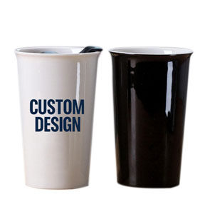 10.5 oz 310ml Double Walled Ceramic Coffee Tumbler
